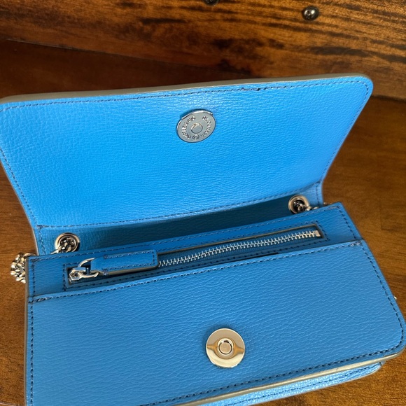 Karl Lagerfeld NWT MSRP $128 Blue Leather Shoulder Bag - Picture 6 of 11